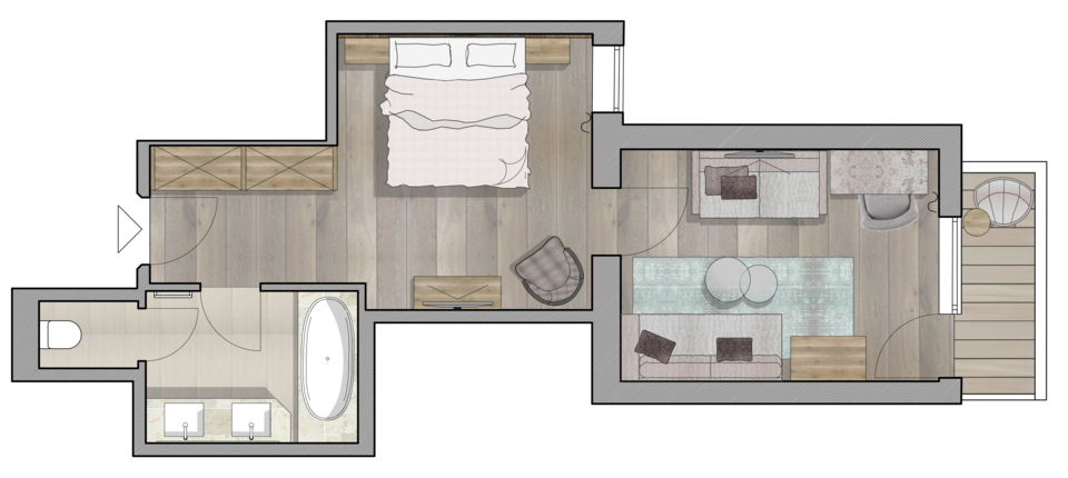 hotel room sketch Junior Suite