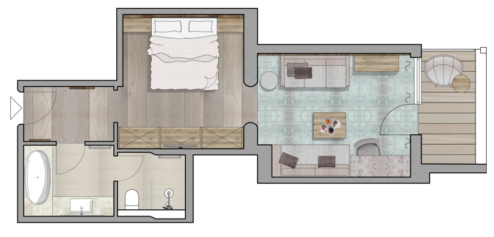 hotel room sketch Landleben