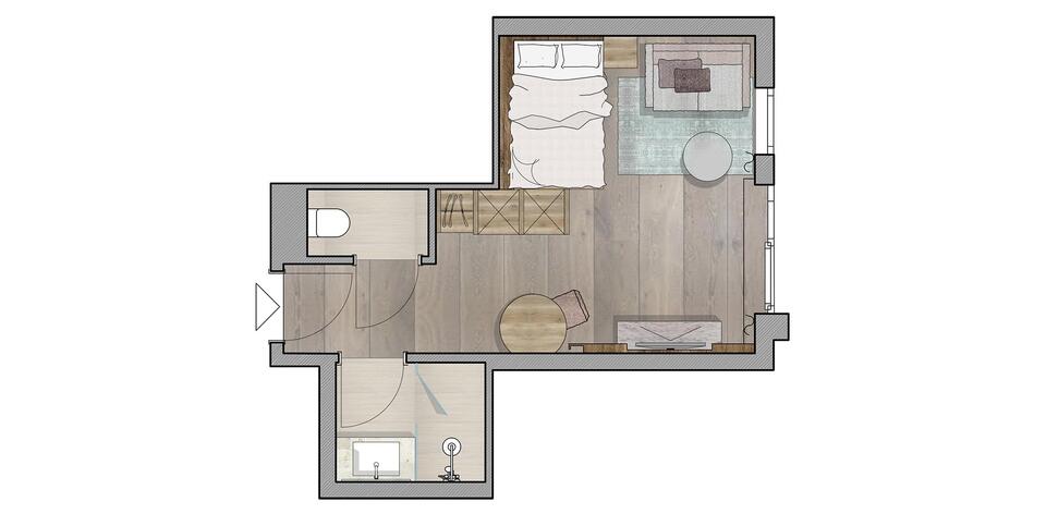 single room sketch Tuxerhof