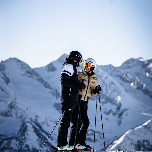 couple in the Zillertal valley ski resort