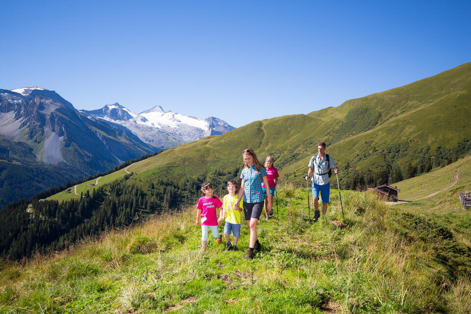 family hike on holiday in Hintertux
