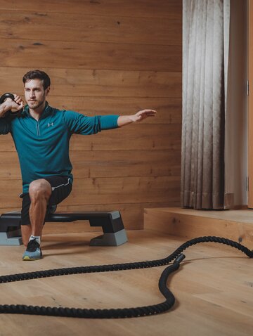 training in the fitness room at the Tuxerhof