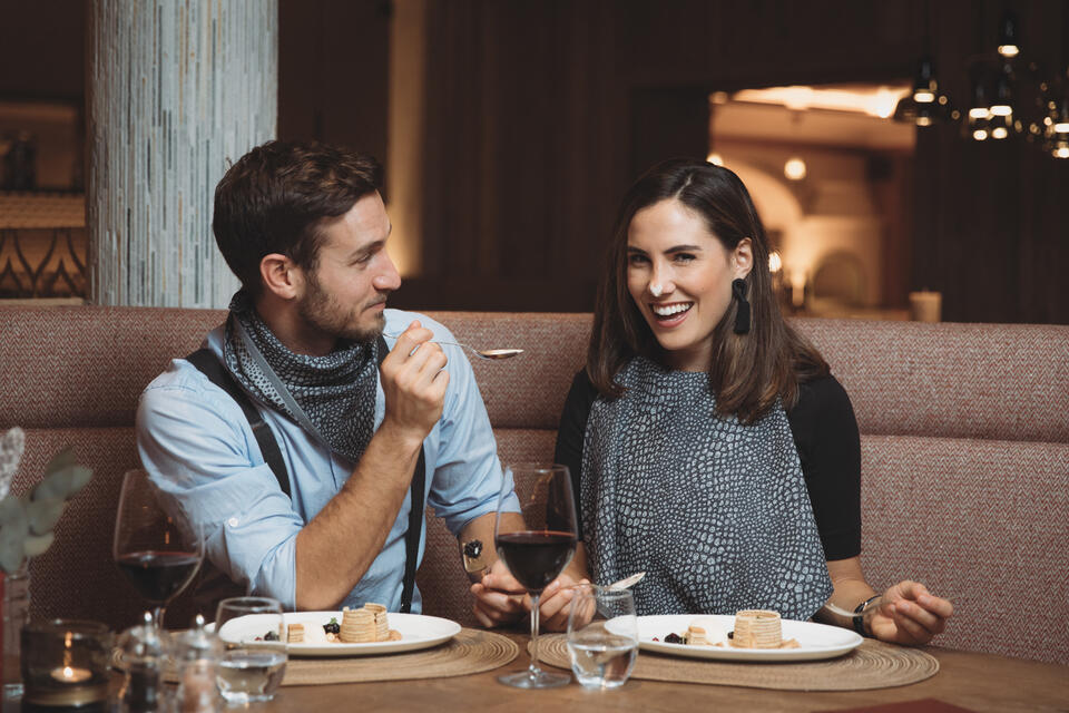 Paar Abendessen Hotel Tuxerhof