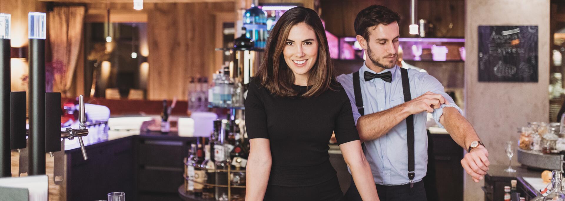 bartender at the hotel Tuxerhof in Tyrol