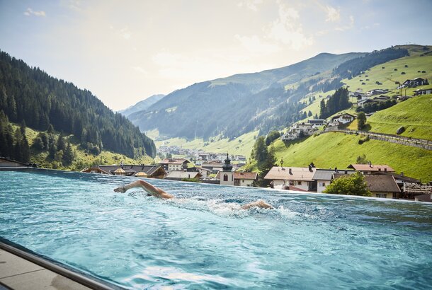 hotel with large outdoor pool