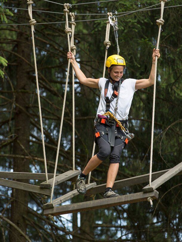 high ropes course in the Zillertal summer holiday