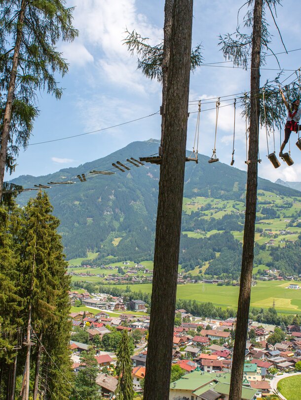 high ropes course Kaltenbach family holiday in Zillertal