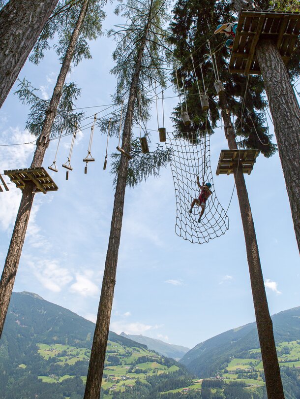 high ropes course in the Tyrol summer holiday