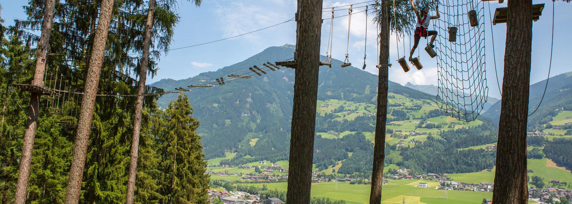 high ropes course Kaltenbach family holiday in Zillertal